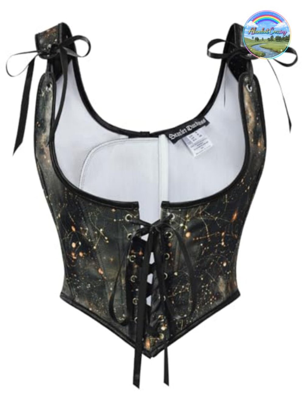 Renaissance Underbust Corset Jacquard Lace-Up Bustier for Cosplay